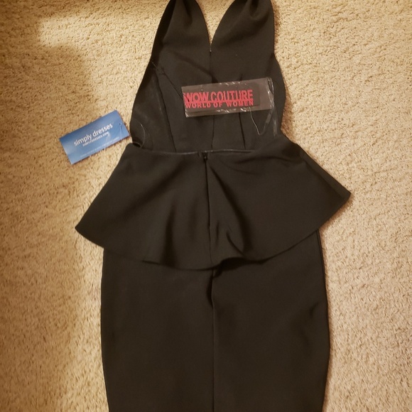 *3/$15 Black bodycon halter dress size L wow wear - Picture 4 of 5